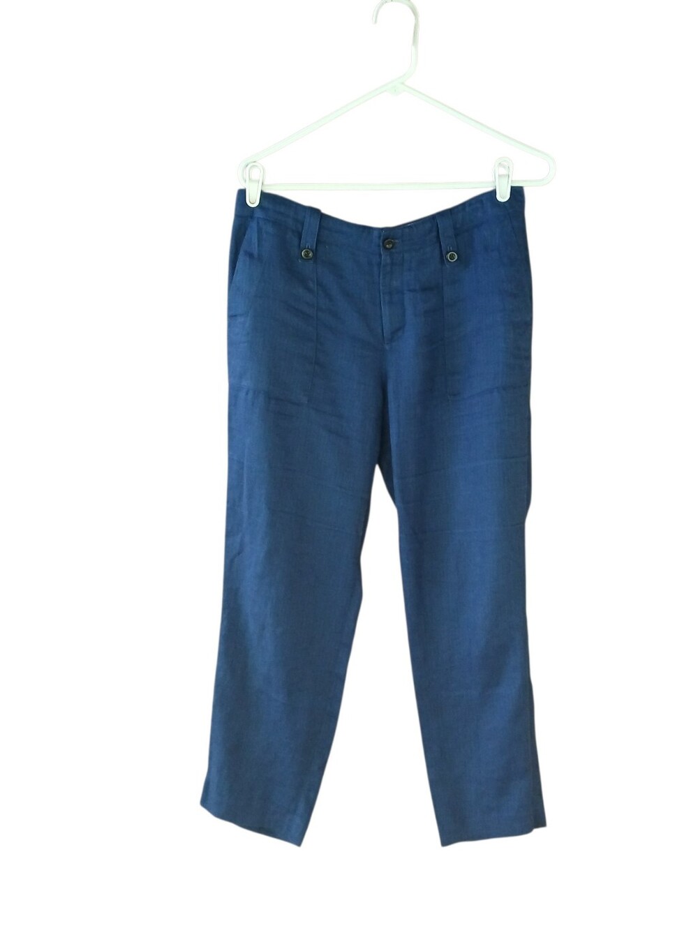 J. Crew Regatta Blue Mid Rise Linen Ankle Pants Size 6